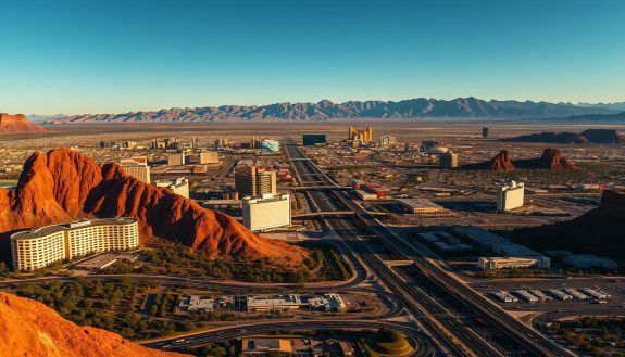 how far is red rock casino from the strip